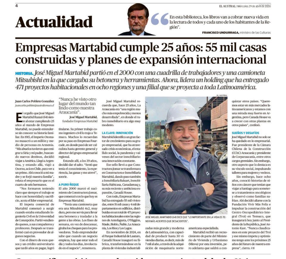 Diario Austral: 25 años de trayectoria Empresas Martabid - Imagen 1